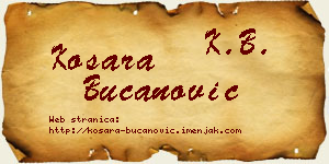 Kosara Bučanović vizit kartica